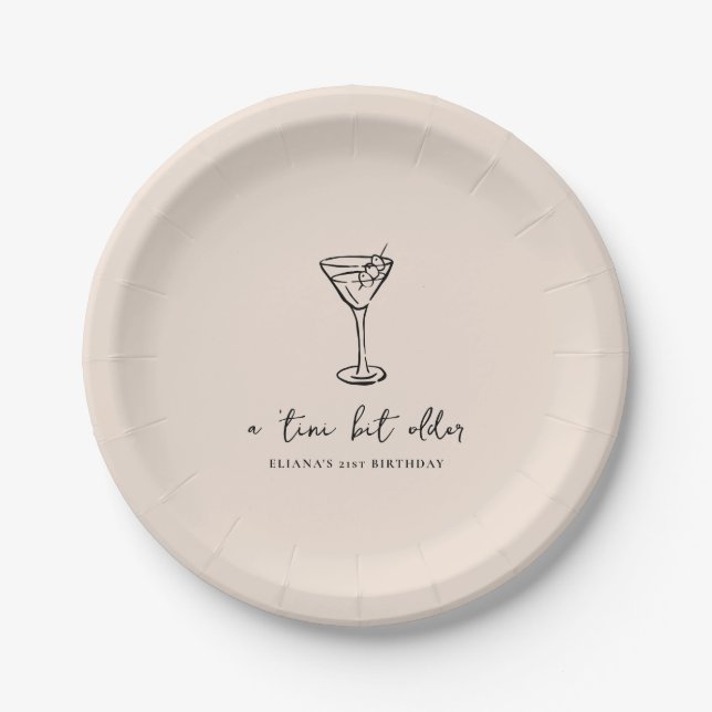 Tini Bit Older Personalized Birthday Party Paper Plate (Front)