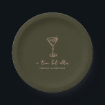 Tini Bit Older Personalized Birthday Party Paper Plate<br><div class="desc">Serve up style with these personalized paper party plates featuring a minimalist hand-drawn martini glass design. Designed to match a “Tini Bit Older” birthday party theme, these plates can be customized with your choice of text, colours, and fonts. A chic and functional detail that ties your celebration together, perfect for...</div>