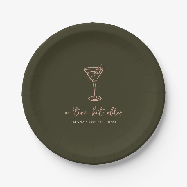 Tini Bit Older Personalized Birthday Party Paper Plate (Front)