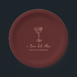 Tini Bit Older Personalized Birthday Party Paper Plate<br><div class="desc">Serve up style with these personalized paper party plates featuring a minimalist hand-drawn martini glass design. Designed to match a “Tini Bit Older” birthday party theme, these plates can be customized with your choice of text, colours, and fonts. A chic and functional detail that ties your celebration together, perfect for...</div>