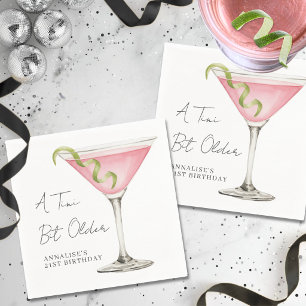 Tini Bit Older Pink Martini Birthday Party Napkin