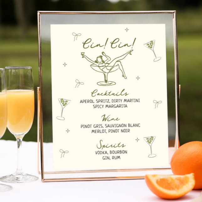 Tini Bit Older Quirky Hand Drawn Birthday Bar Menu Poster (Creator Uploaded)