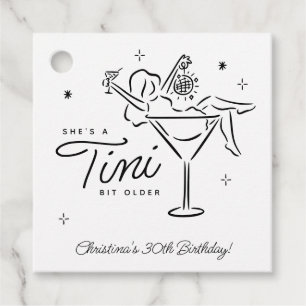 Tini Bit Older Whimsical Martini Birthday Favour Tags