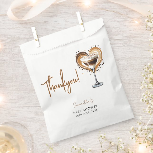 Tini One Espresso Martini Baby Shower Favour Bag (Clipped)