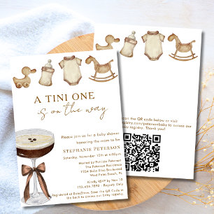 Tini One Espresso Martini Baby Shower QR Code Invitation