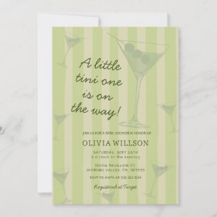  Tini One Is On The Way Martini Baby Shower  Invitation