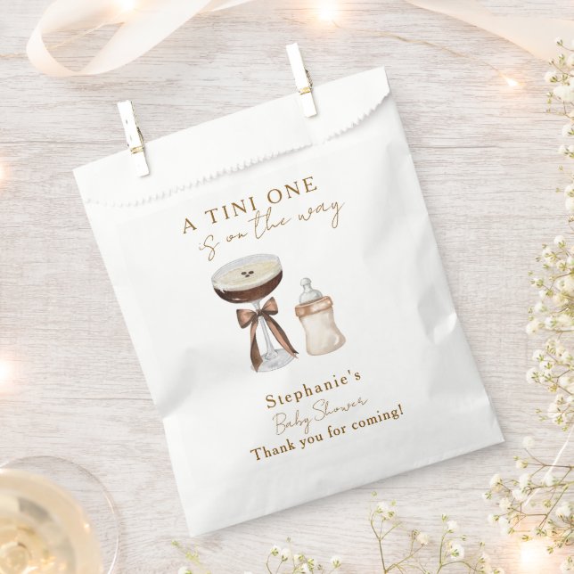 Tini One On The Way Espresso Martini Baby Shower Favour Bag (Clipped)