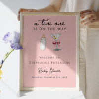 Tini One On The Way Pink Back Martini Baby Shower 