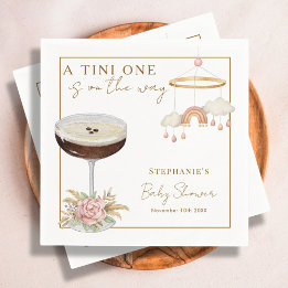 Tini One Pink Espresso Martini Girl Baby Shower Napkin
