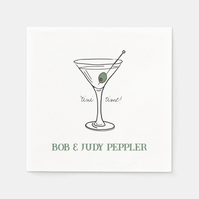 'tini time Personalized Paper Cocktail Napkins (Front)