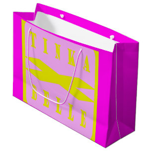 Tinka Belle design cute colours pink lemon        Large Gift Bag