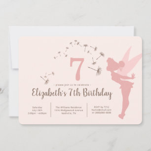 Tinker Bell Anniversaire rose Invitation
