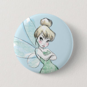 Tinker Bell   Arms Crossed Pastel 2 Inch Round Button