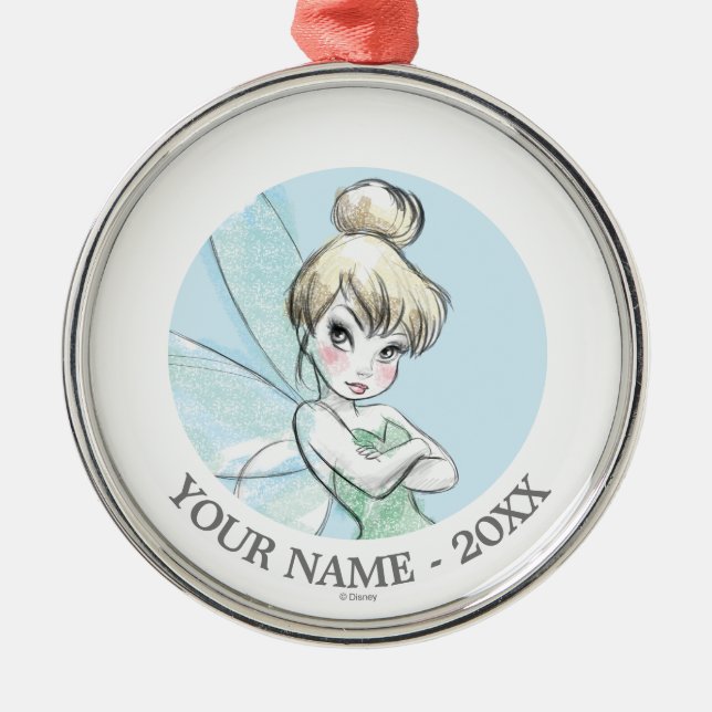 Tinker Bell | Arms Crossed Pastel Metal Ornament (Front)