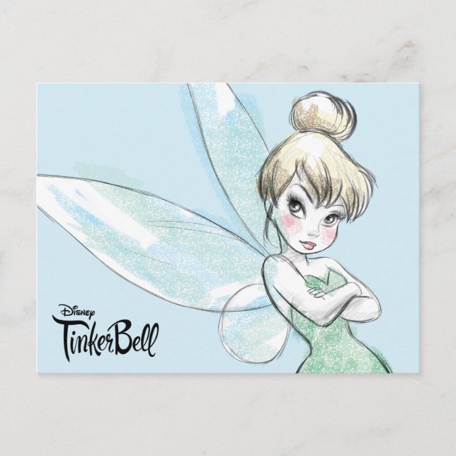 Tinker Bell | Arms Crossed Pastel Postcard (Front)