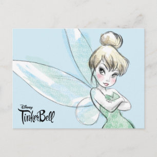 Tinker Bell   Arms Crossed Pastel Postcard