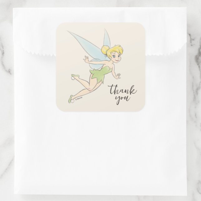 Tinker Bell Baby Shower - Thank You Square Sticker (Bag)