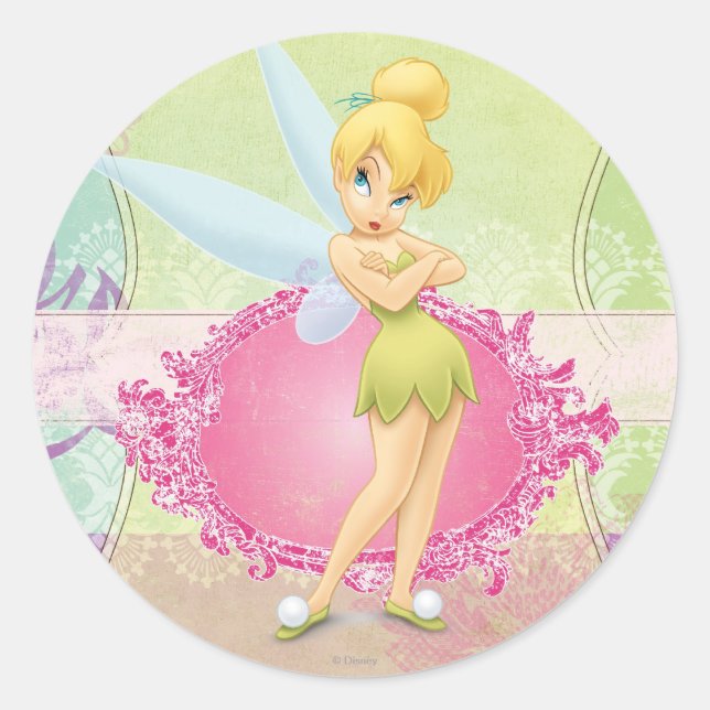 Tinker Bell Frame Classic Round Sticker (Front)