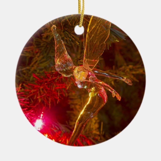 Tinker Bell Landing Ceramic Ornament (Front)