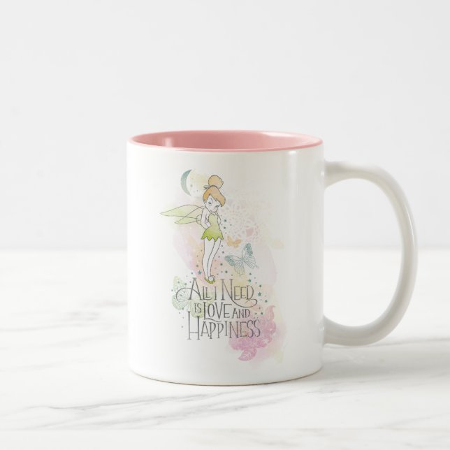 Tinker Bell Love And Happiness Two-Tone Coffee Mug (Right)