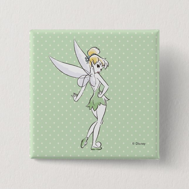 Tinker Bell | Pretty Little Pixie 2 Inch Square Button (Front)