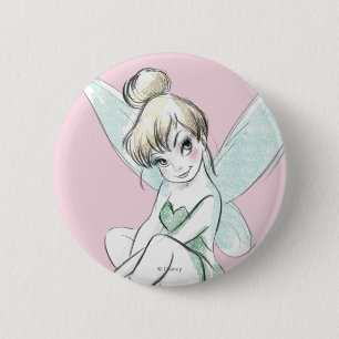 Tinker Bell   Sitting Pastel 2 Inch Round Button