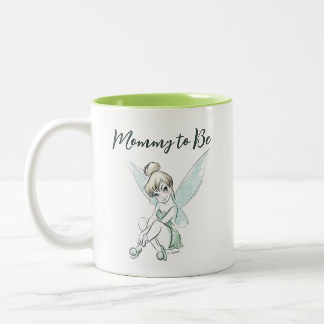 Tinker Bell | Sitting Pastel "Mommy to Be" Two-Tone Coffee Mug (Left)