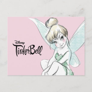 Tinker Bell   Sitting Pastel Postcard