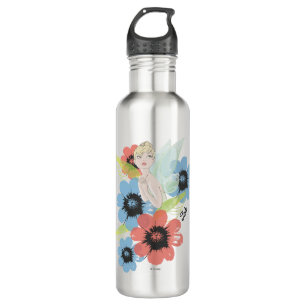 Tinker Bell Sketch With Cosmos Flowers 710 Ml Water Bottle
