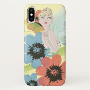 Tinker Bell Sketch With Cosmos Flowers iPhone X Case