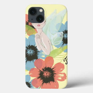 Tinker Bell Sketch With Cosmos Flowers iPhone 13 Case