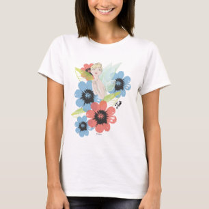 Tinker Bell Sketch With Cosmos Flowers T-Shirt