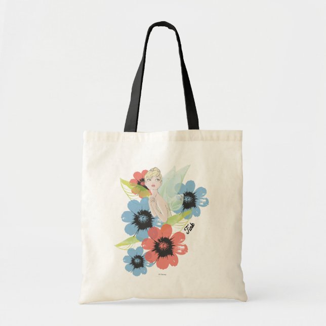 Tinker Bell Sketch With Cosmos Flowers Tote Bag (Front)
