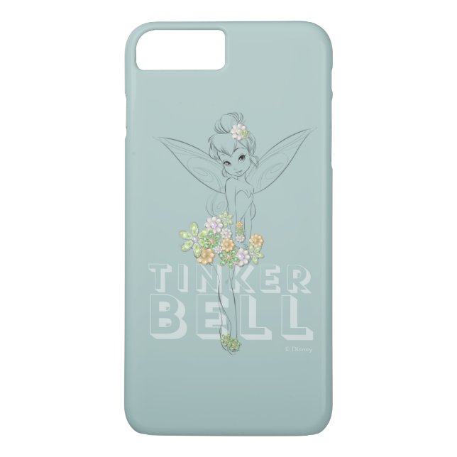 Tinker Bell Sketch With Jewel Flowers Case-Mate iPhone Case (Back)