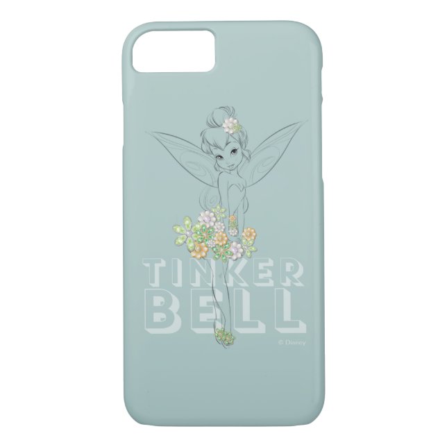 Tinker Bell Sketch With Jewel Flowers Case-Mate iPhone Case (Back)