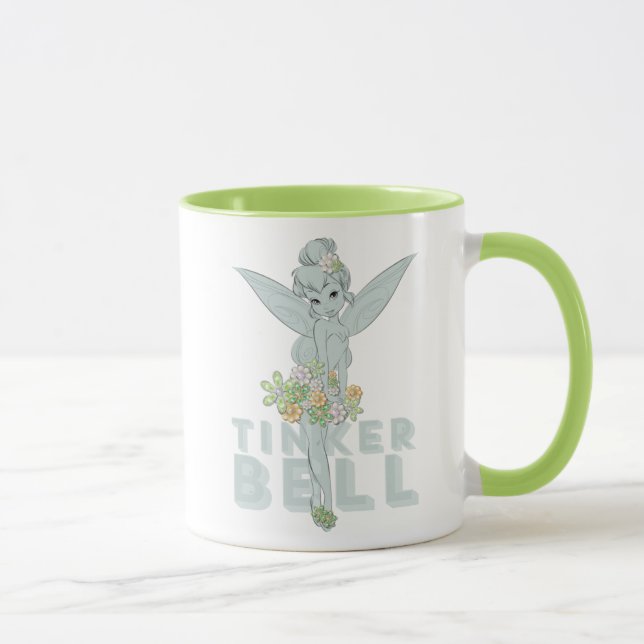 Tinker Bell Sketch With Jewel Flowers Mug (Right)