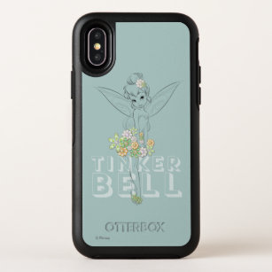 Tinker Bell Sketch With Jewel Flowers OtterBox Symmetry iPhone X Case