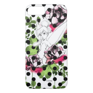 Tinker Bell Sketch With Roses and Polka Dots Case-Mate iPhone Case