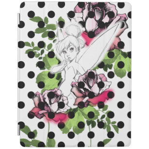 Tinker Bell Sketch With Roses and Polka Dots iPad Cover