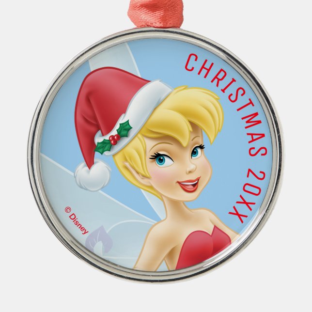 Tinker Bell | Tinker Bell Decorating The Tree Metal Ornament (Front)