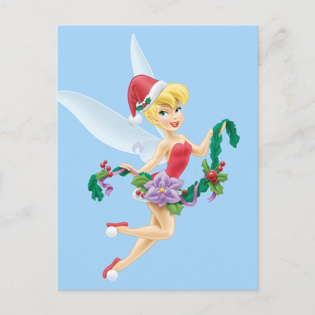 Tinker Bell | Tinker Bell Decorating The Tree Postcard (Front)