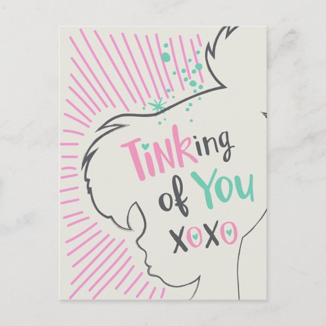 Tinker Bell | Tinking of You Valentine Holiday Postcard (Front)