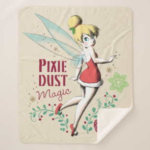 Tinker Bell   Vintage Pixie Dust Magic Sherpa Blanket