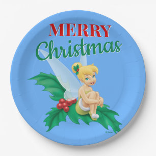 Tinkerbell   Christmas Holly Paper Plate