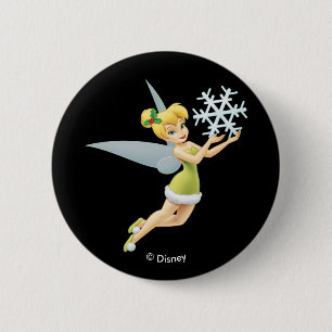 Tinkerbell   Christmas Snowflake 2 Inch Round Button