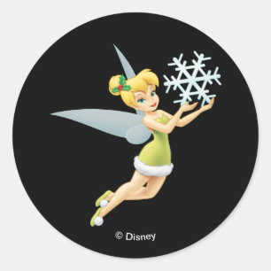 Tinkerbell   Christmas Snowflake Classic Round Sticker