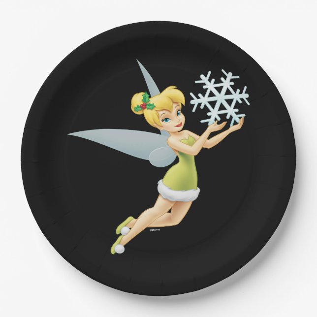 Tinkerbell | Christmas Snowflake Paper Plate (Front)