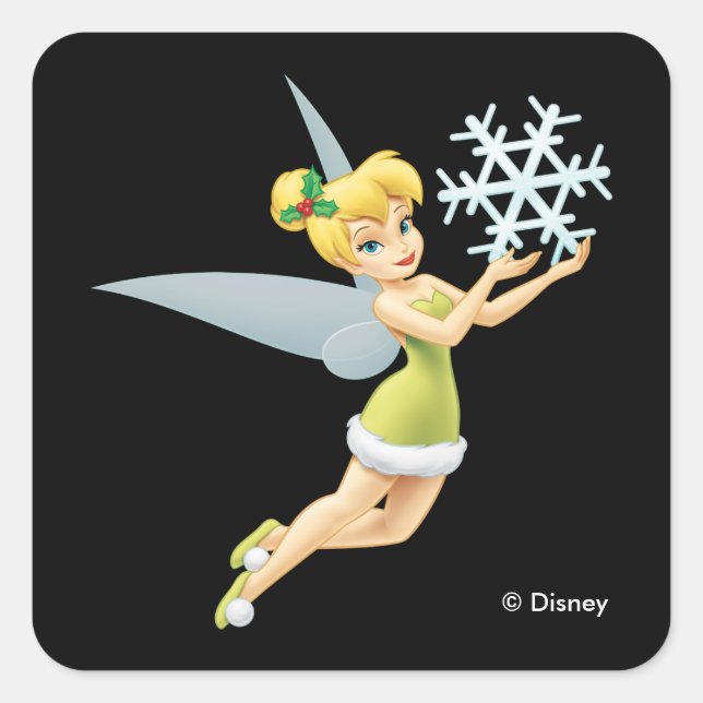 Tinkerbell | Christmas Snowflake Square Sticker (Front)