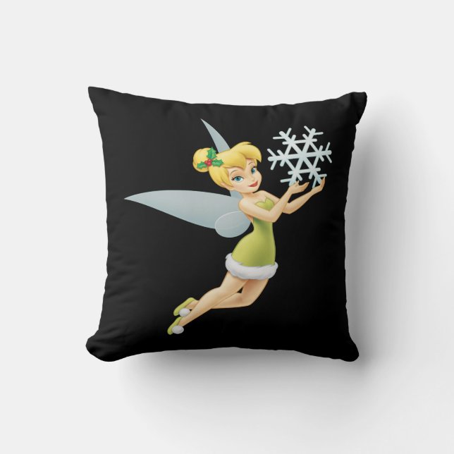Tinkerbell | Christmas Snowflake Throw Pillow (Front)