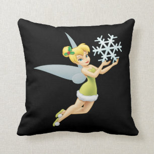 Tinkerbell   Christmas Snowflake Throw Pillow